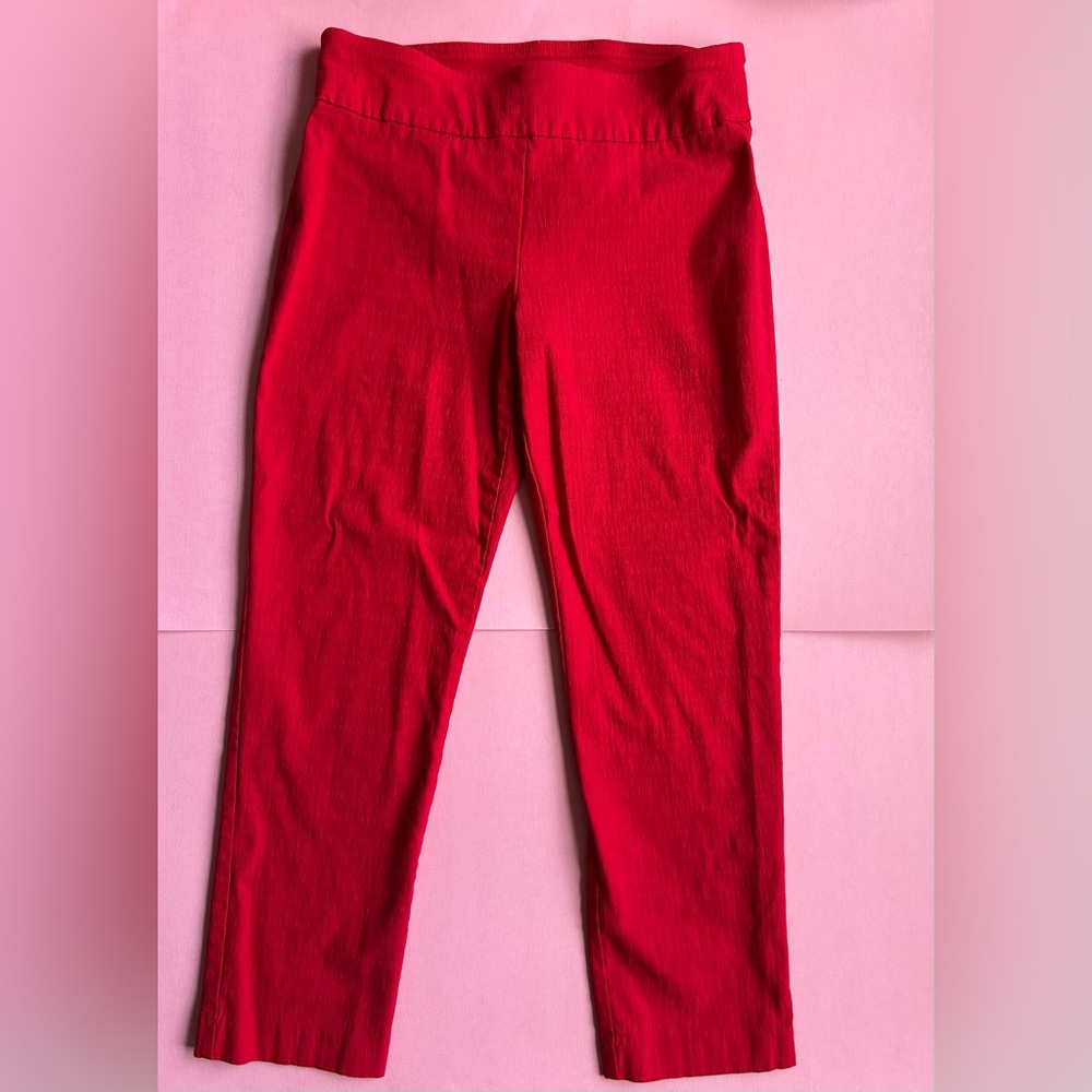 Attyre New York  Crimson Textured Elastic Stretch Capris